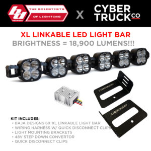 CYBERTRUCKco x Baja Designs 6x XL Sport Linkable Bumper Light Bar