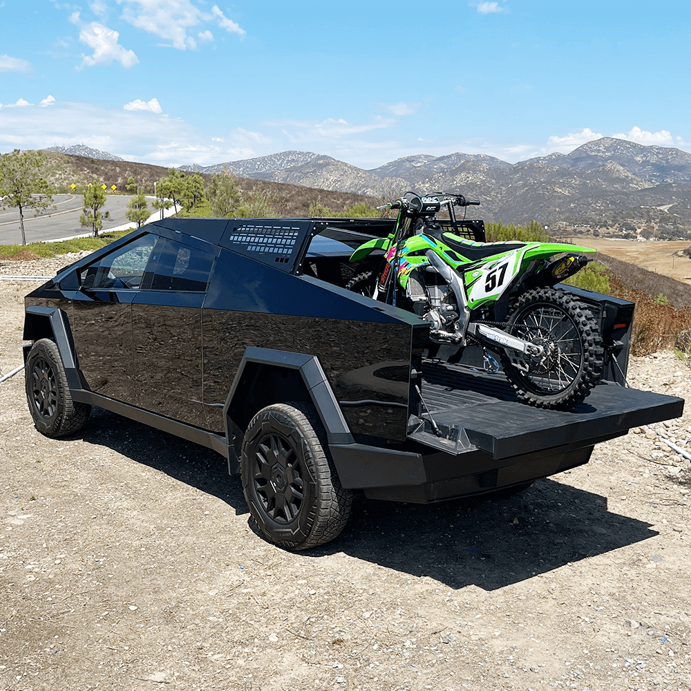 Tesla Cybertruck with lift kit installed from CYBERTRUCKco